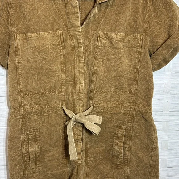 Free People Rhodes Chino Button Down Coverall with Front/Back Pockets Size XS - Picture 3 of 12